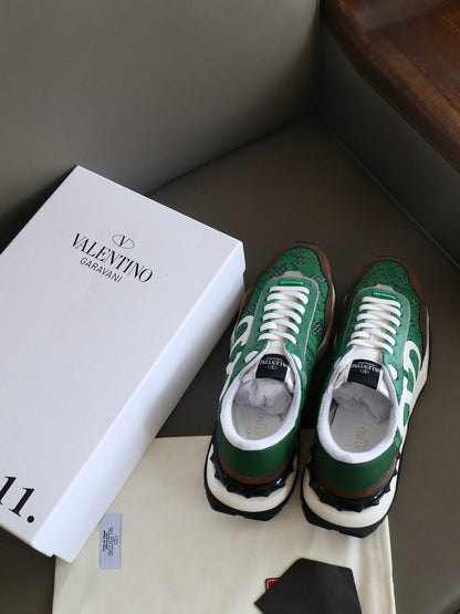 VT Lace Sneaker Green Brown Suede Leather