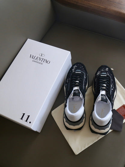VT Lace Sneaker Black Suede Leather