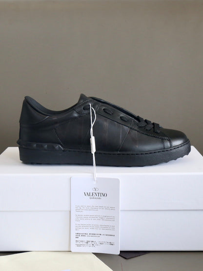 VT Open Sneaker Full Black Calfskin