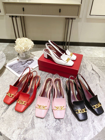 Valentino Slingback Heels Cowhide 239593