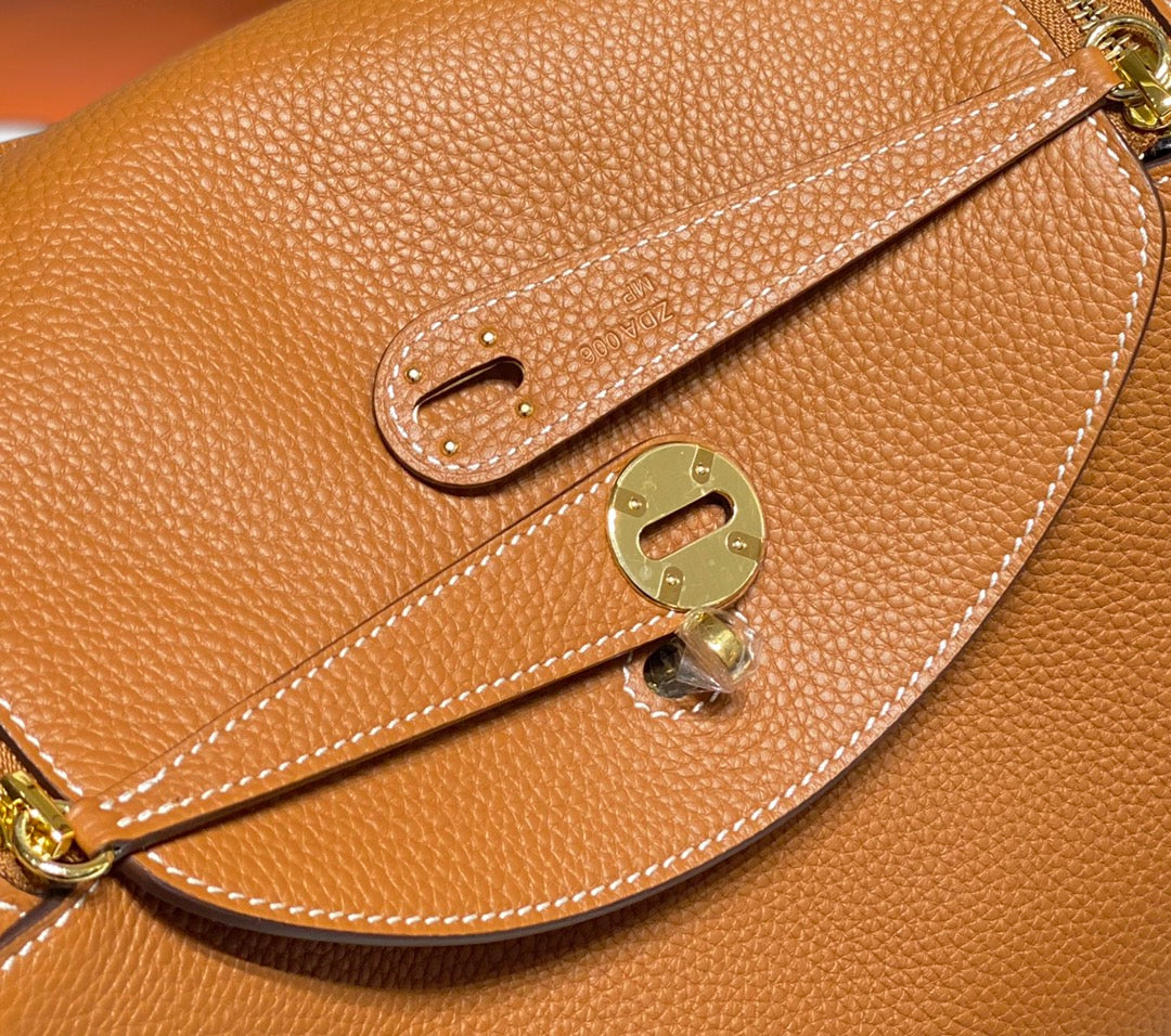 HM LINDY 26 BAG ORANGE TAURILLON CLEMENCE LEATHER