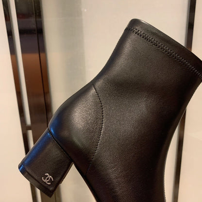 CC Ankle Boots 50mm Black Lambskin And Lycra Fabric 940057