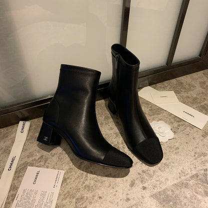 CC Ankle Boots 50mm Black Lambskin And Lycra Fabric 940057