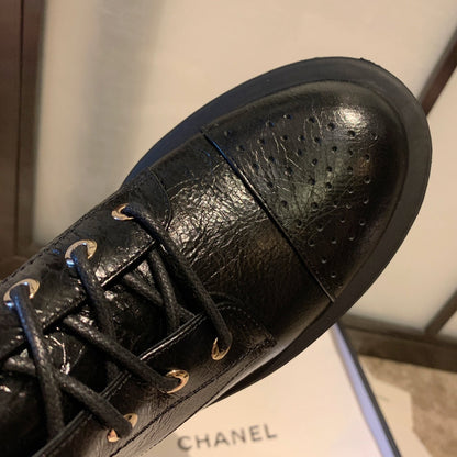 CC Short Boots 40mm In Black Wrinkled Calfskin 940068