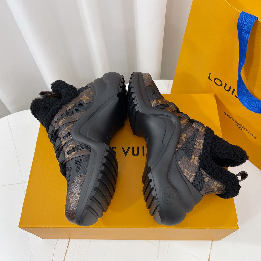LV Archlight Sneaker Black Mix Dark Brown Monogram Fabric