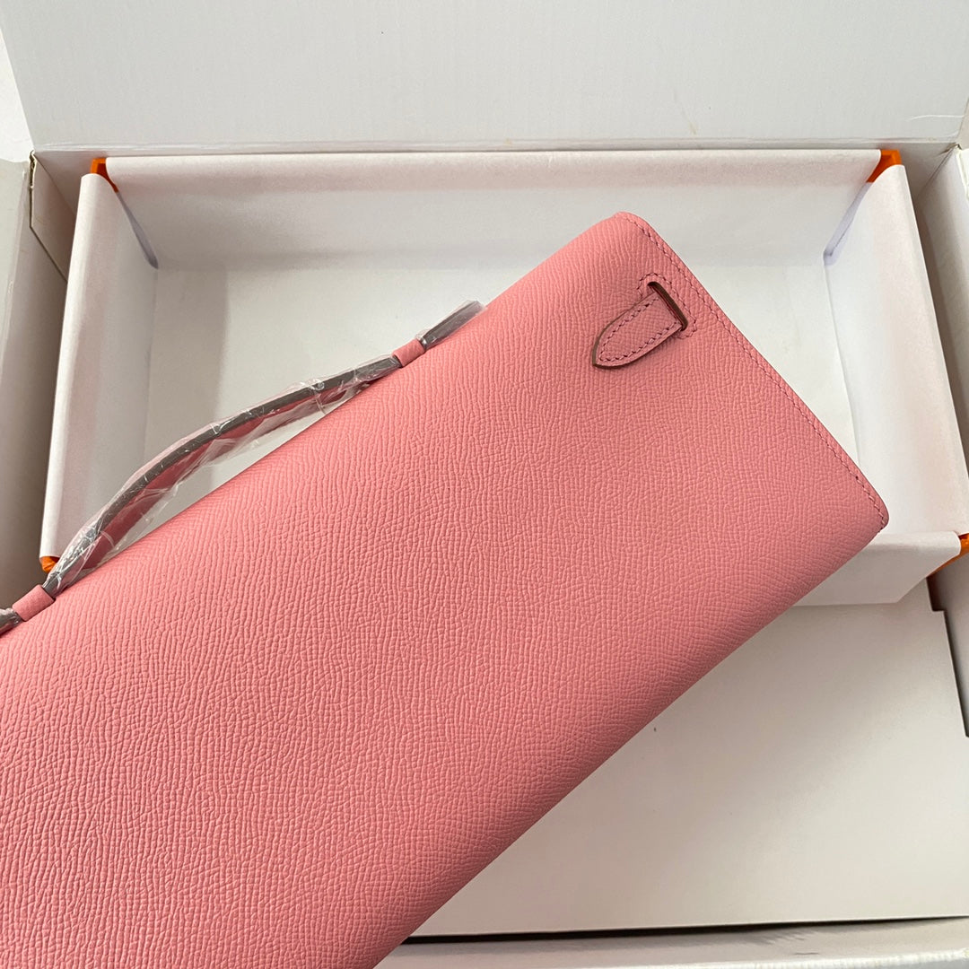 HM Kelly Cut 31 Pink Pastel Epsom Leather Silver Hardware 229064