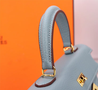 HM KELLY BAG 28 TEMPERED GRAY TOGO GOLD HARDWARE