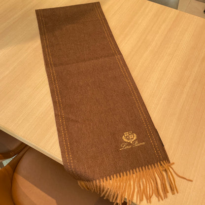 LP Grande Unita Scarf 200 CM In Earth Brown Mix Caramel Cashmere  686571