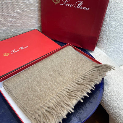 Plain Cashmere Scarf 180 CM In Grey Brown 351620