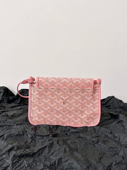 PLUMET POCKET WALLET 20 IN PINK GOYARDINE CANVAS AND LAMBSKIN TRIM