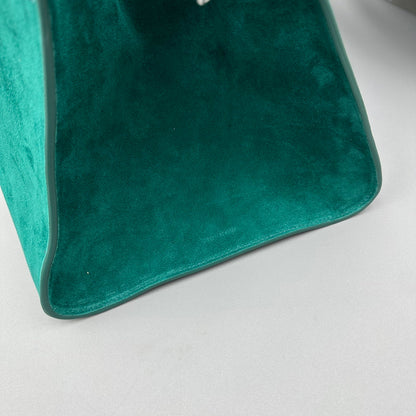 The Row Margaux 15 38cm Tote Bag Teal Blue Suede