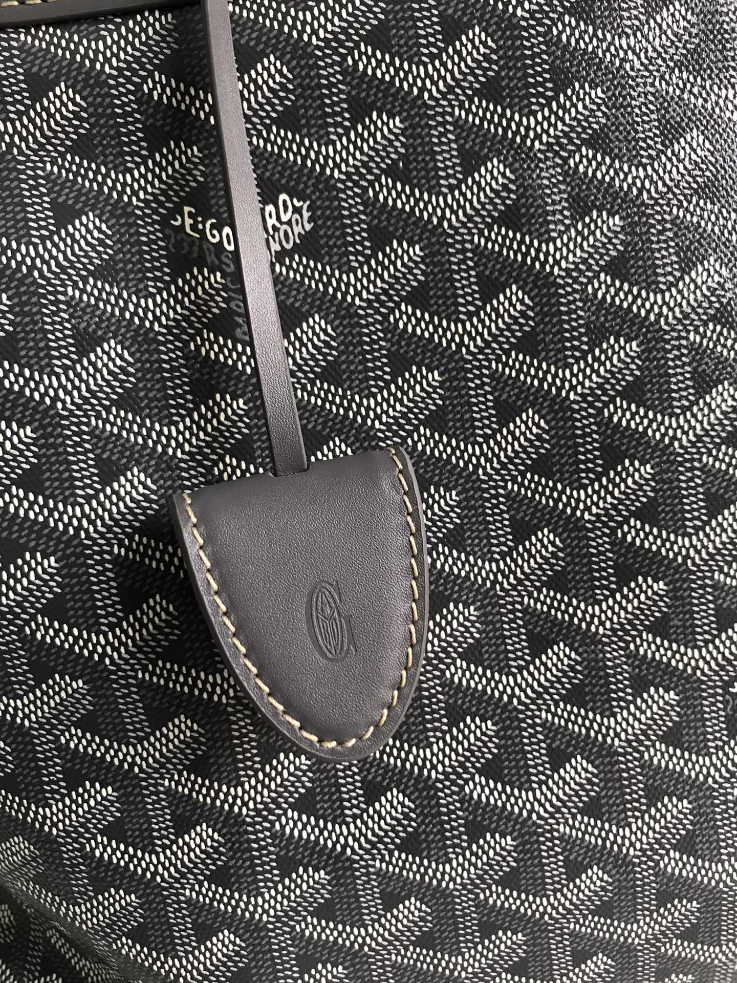 BELLECHASSE BIAUDE PM BAG 36 IN GRAY GOYARDINE CANVAS AND CALFSKIN TRIM