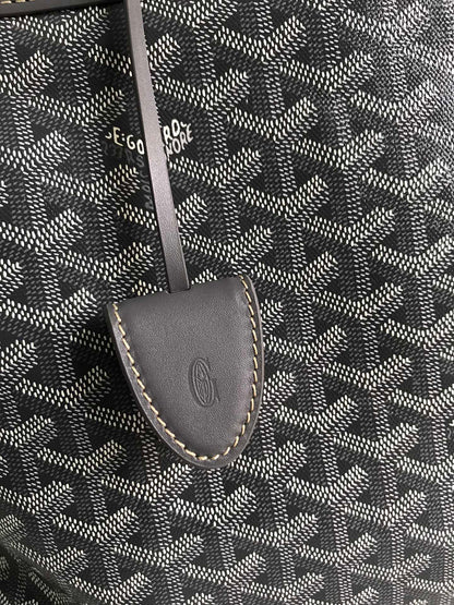 BELLECHASSE BIAUDE PM BAG 36 IN GRAY GOYARDINE CANVAS AND CALFSKIN TRIM