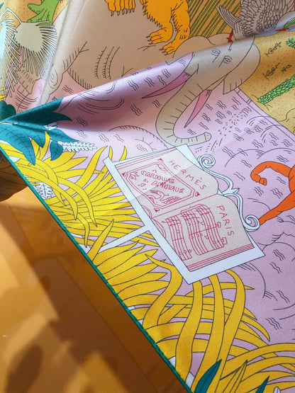 Le Carnaval Des Animaux Scarf 90 CM In Colorful Silk Twill 288864