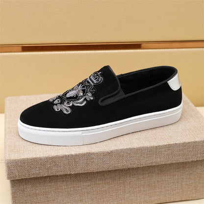 GG Men's Slip-on Loafers Black Suede 545715