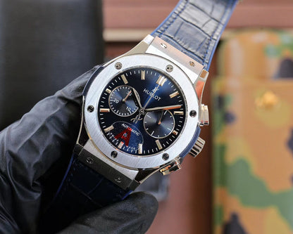 Hublot Classic Fusion Chronograph Titanium 45mm Watch With Blue Leather Strap