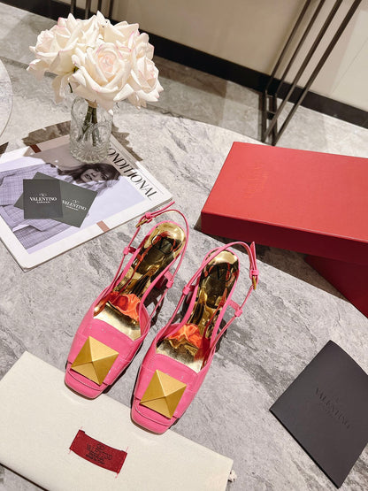 Valentino 25 Slingback High Heels 85mm Patent Leather