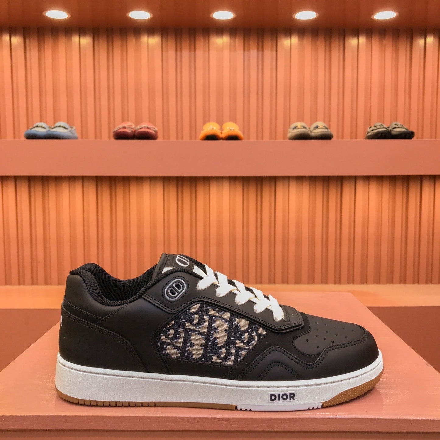 CD B27 LOW-TOP SNEAKER BLACK-BEIGE CALFSKIN