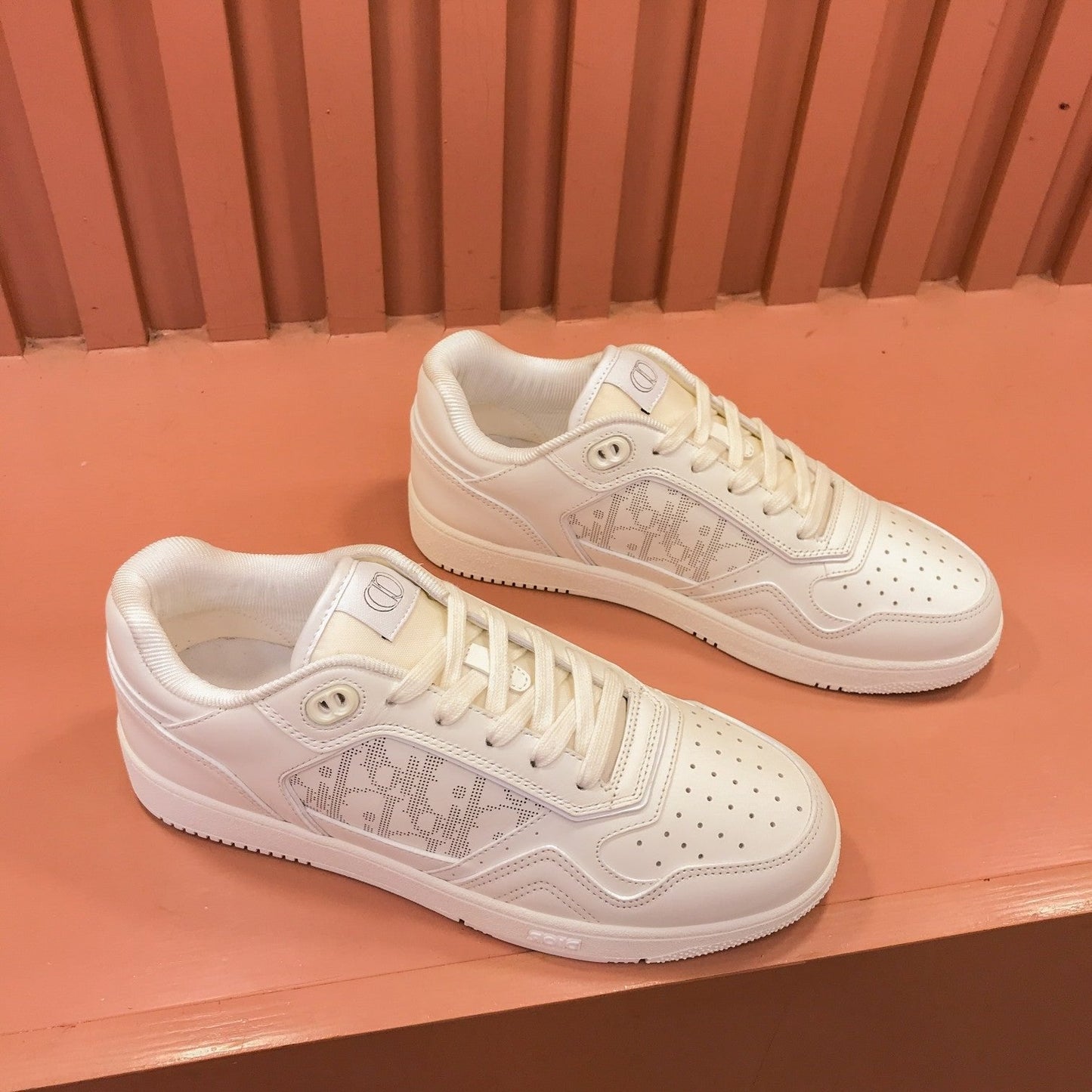 CD B27 LOW-TOP SNEAKER WHITE MESH CALFSKIN