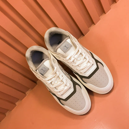 CD B27 LOW-TOP SNEAKER GRAY-WHITE MESH CALFSKIN