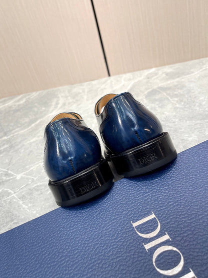 CD HOMME LOAFER NAVY POLISHED CALFSKIN