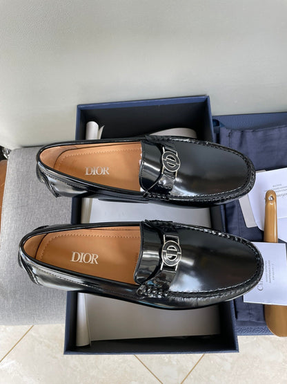CD JUAL ICON BUCKLE LOAFER BLACK POLISHED CALFSKIN