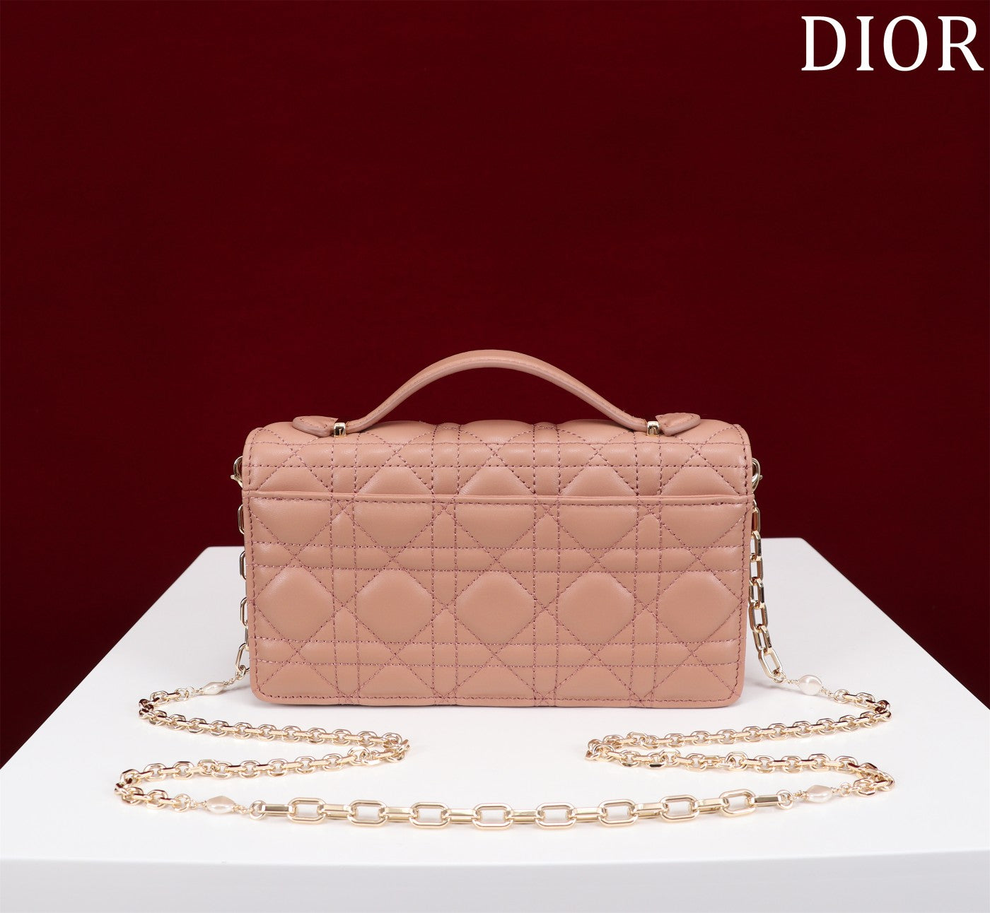 my cd mini 21 rose lambskin