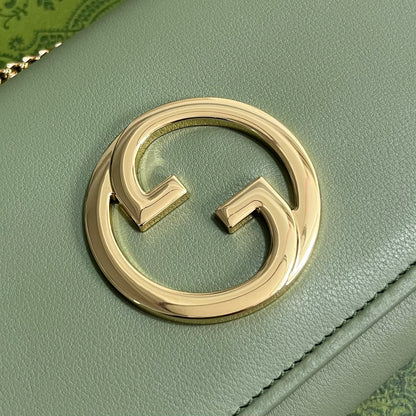 BLONDIE SHOULDER BAG 21 IN GREEN CALFSKIN GOLD HARDWARE