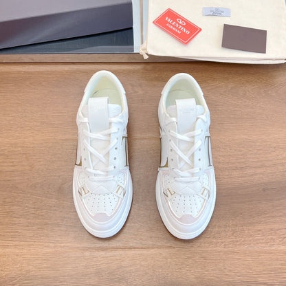 valenti low top vl7n white calfskin brown canvas