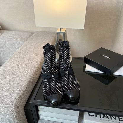 CC Ankle Boot Glitter Black