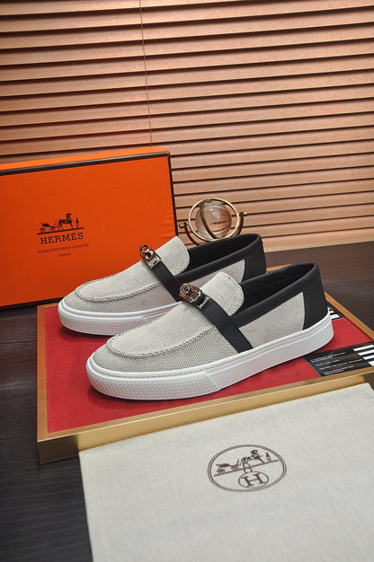 HM GAME SLIP-ON SNEAKER BLACK PLUM DENIM