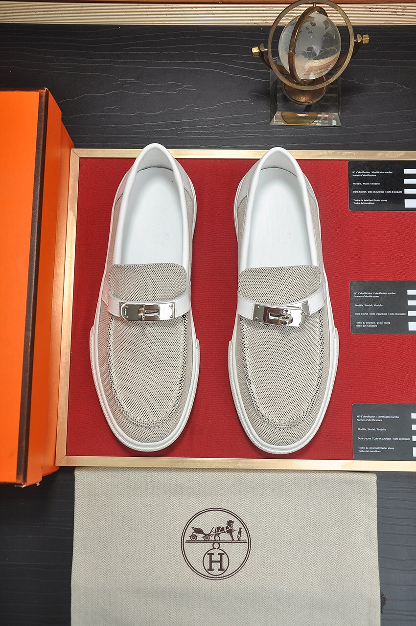 HM GAME SLIP-ON SNEAKER BLACK PLUM AND WHITE DENIM