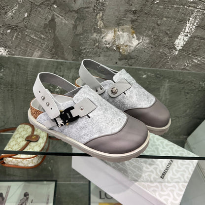 CD x Birkenstock Tokio Mule Grey White Felt Coth