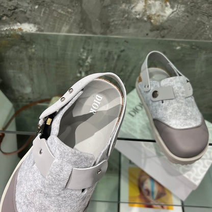 CD x Birkenstock Tokio Mule Grey White Felt Coth