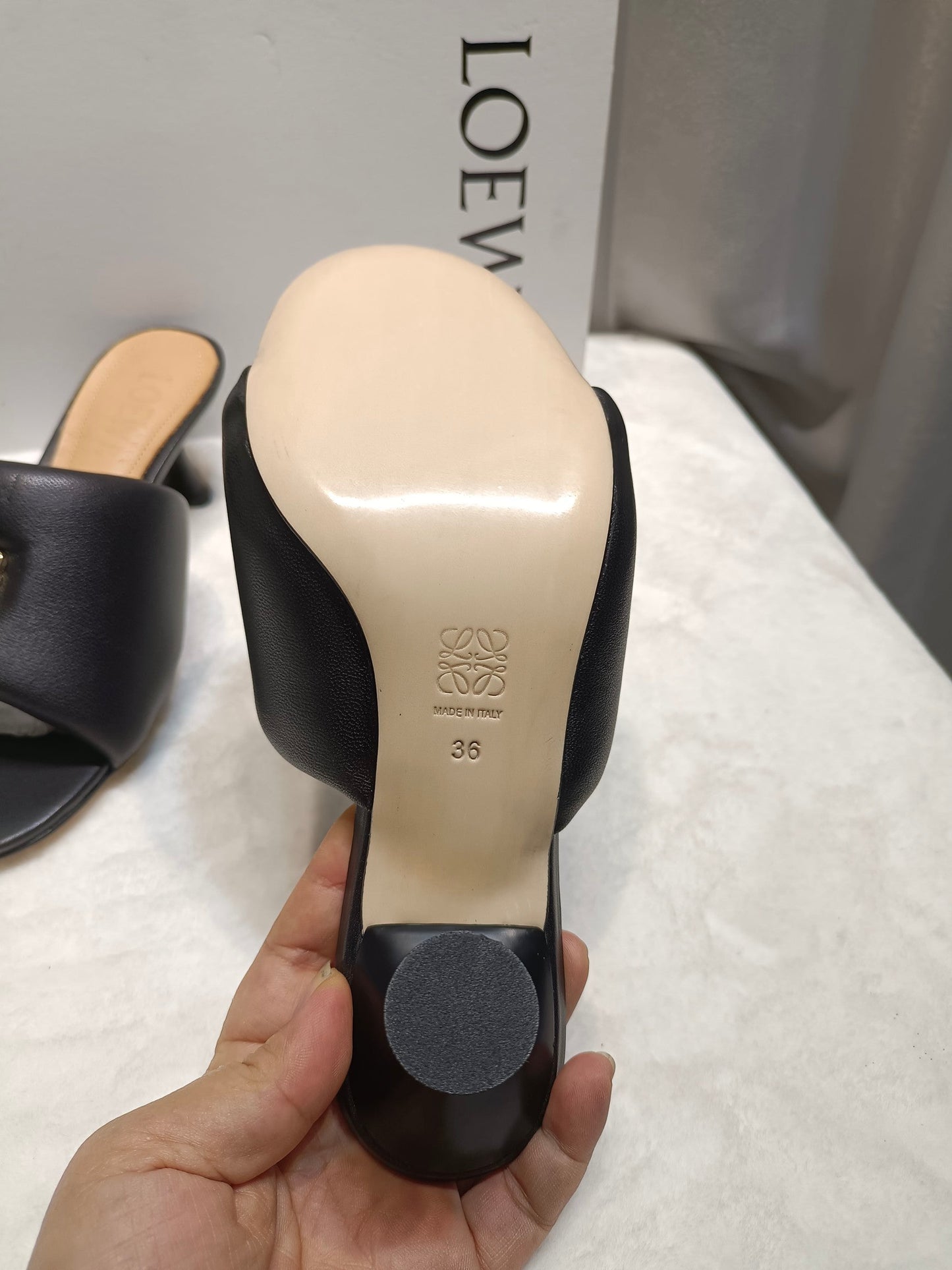 Loewe Anagram Padded Mule Black Sheepskin