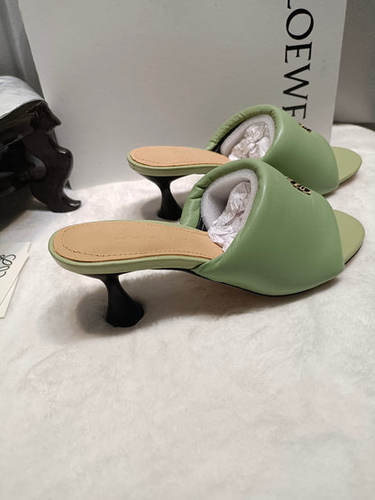 Loewe Anagram Padded Mule Green Sheepskin 246567