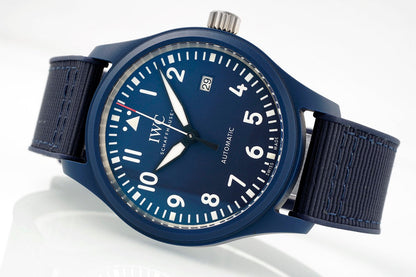 IWC Pilot 41mm Blue Dial Navy Blue Rubber Strap