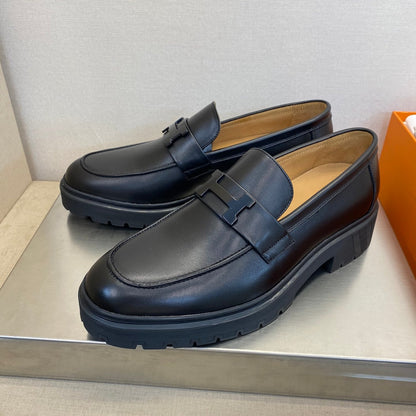 HM Men's Loafer Black Calfskin 540805