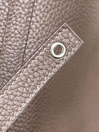 HM PICOTIN LOCK CHOCOLATE TOGO LEATHER