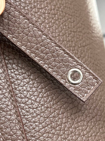 HM PICOTIN LOCK CHOCOLATE TOGO LEATHER
