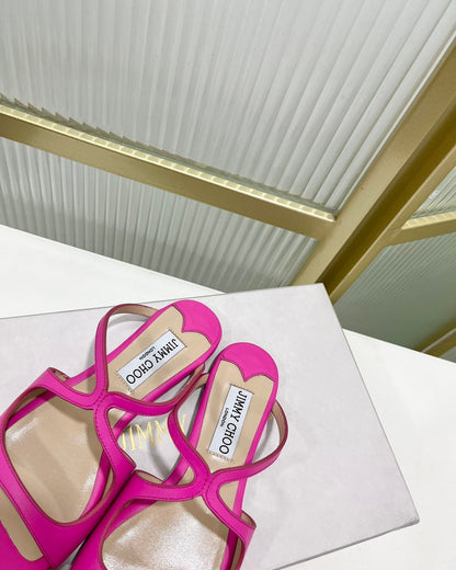 Jimmy Sandals In Dark Pink Cowhide 587679
