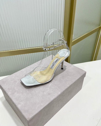 Jimmy Saeda Sandal 85 In Silver Plastic 587736