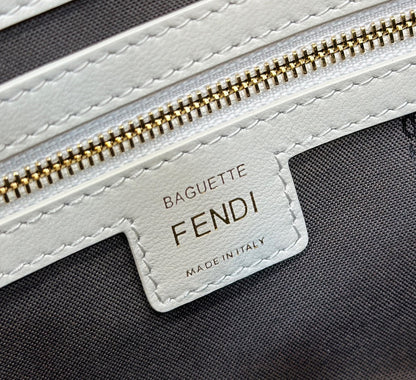 Baguette 27cm Grey Lambskin Gold Hardware