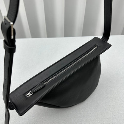 The Row 2025 Slouchy Banana 34cm Black Leather
