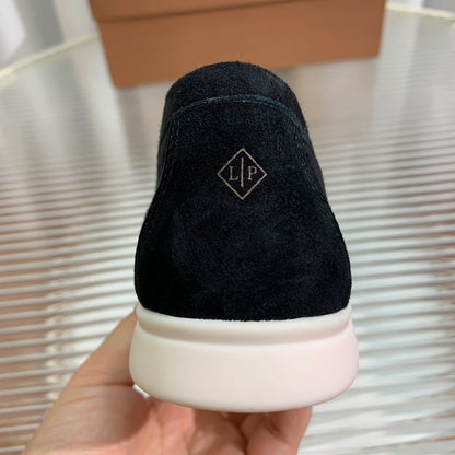 lp dot sole walk loafer black suede
