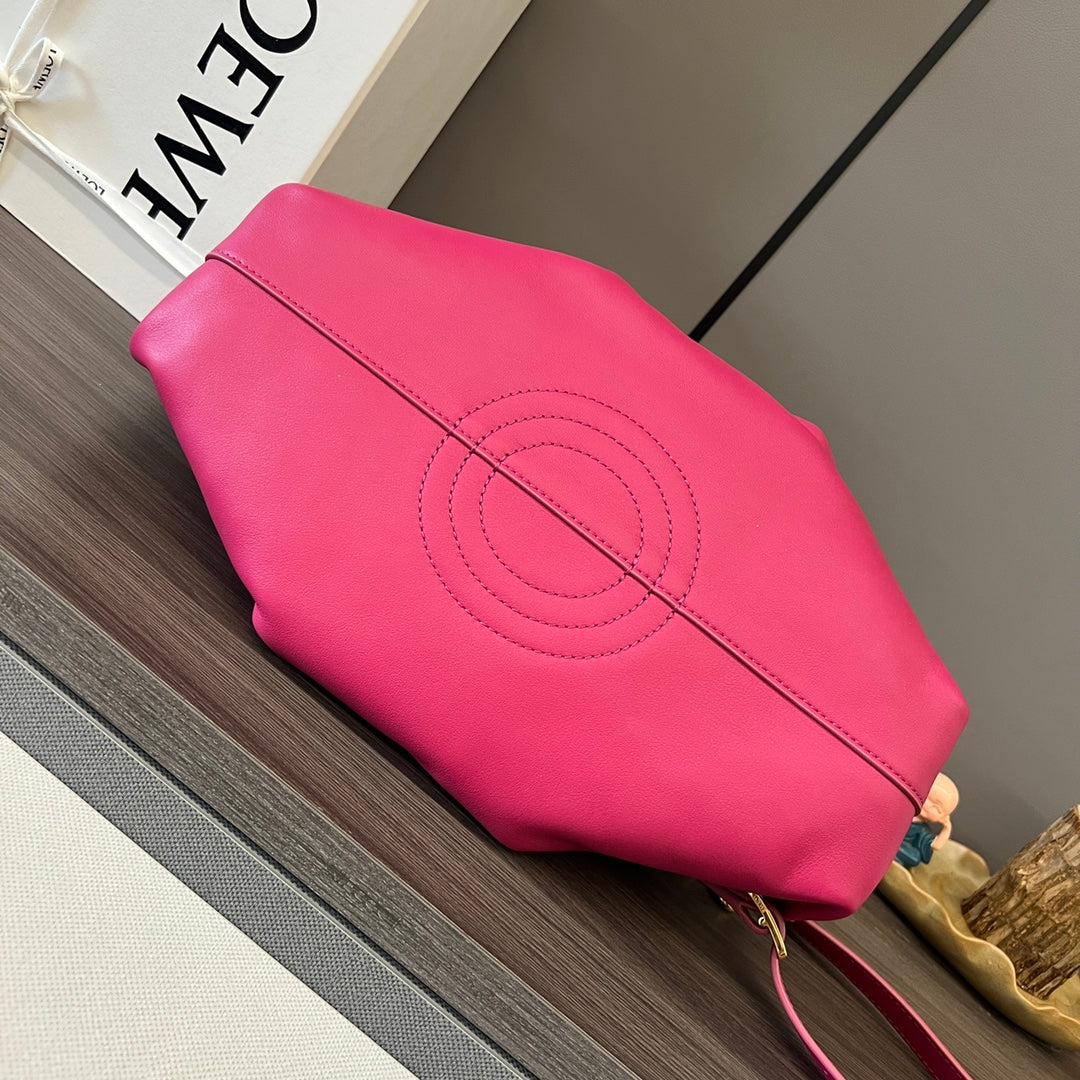 Loewe Small Dumpling Bag 35 Dark Pink Calfskin 280641