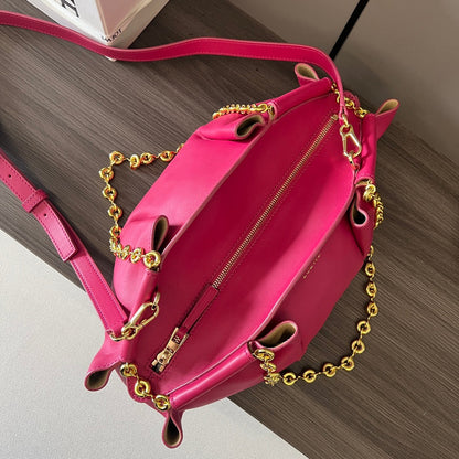 Loewe Small Dumpling Bag 35 Dark Pink Calfskin 280641