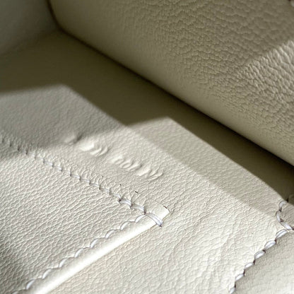 HM Mini Kelly 19cm Cream Gold Epsom Silver Hardware