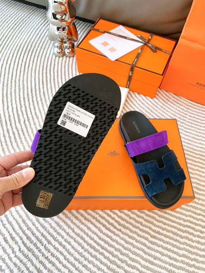 HM Chypre Sandal Blue Black Mix Purple Suede 963533