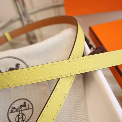 hm kelly belt 18mm yellow epsom leather